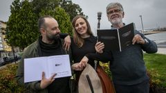 David Cuence (pintura), Sabela Olivares (m�sica) e Xabier L�pez Marqu�s (poes�a) son os creadores de �Voaxas�.