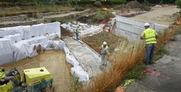 Imagen captada la semana pasada de los pilares de la futura infraestructura. 