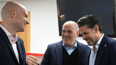 David Guerra, Javier Tebas y Alejandro Irarragorri