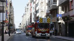 Imagen de archivo de la intervenci�n de los bomberos y de la Polic�a Local en Lugo