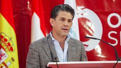 El presidente del Grupo Orlegi Sport, Alejandro Irarragorri, durante la inauguraci�n de las nuevas instalaciones de la Escuela de F�tbol de Mareo, en Gij�n