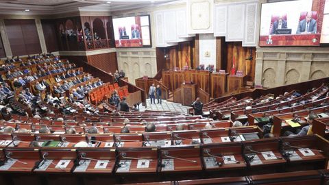 Sesin conjunta de las dos Cmaras del Parlamento marroqu para protestar contra la resolucin de la Eurocmara criticando al rgimen de Rabat