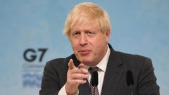 Boris Johnson durante una rueda de prensa el �ltimo d�a de la cumbre del G7 en Cornualles