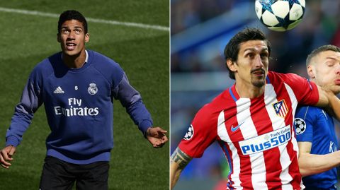 VARANE - SAVIC. Los centrales del Atl�tico, para ese juego en concreto. Cannavaro fue Bal�n de Oro y al llegar al Madrid se sorprendi�. Quisiera ver a Savic en otro contexto.