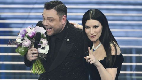 Tiziano Ferro y Laura Pausini, en el festival
