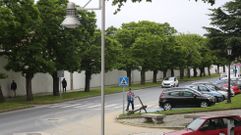 Vista de los parterres que�se propone reconvertir en 300 plazas de aparcamiento en bater�a, intercaladas entre los �rboles.
