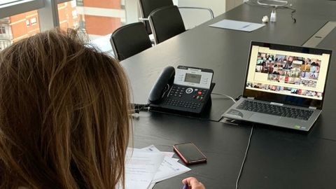 La consejera de presidencia, Rita Camblor, mantiene una video conferencia con el comit� ejecutivo de coordinaci�n (CECO), presidido por el ministro del Interior.