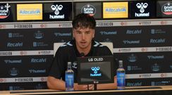El jugador del Celta Fortuna Quique Ribes, tras el partido frente al Europa en Bala�dos.