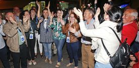 Mar�a Ramallo, con su equipo y afiliados, festej� por todo lo alto la segunda mayor�a absoluta de la historia de Mar�n. 