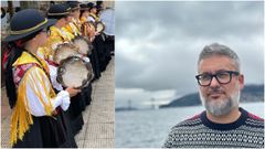 As cantoras de San Pantalen das Vias poeranlle a copla ao cortexo cvico de Pontedeume, cuxo percorrido iniciar Antonio Fraga glosando a figura de Agustn Fernndez Paz no xardn de Lombardero.