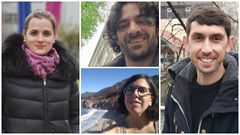 A la izquierda, Alba Di�guez. En el centro, Pedro Berm�dez (arriba) y Carmen Fraga (abajo), y a la derecha, Amable Rivas.