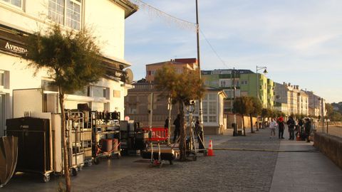 Momento del rodaje por el paseo de Ares.