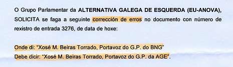 <span lang= es-es >Hora y media</span>. Beiras tard� solo 93 minutos en rectificar su firma como portavoz del BNG.