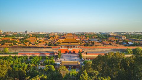 La Ciudad Prohibida, desde la Colina de Carbn del Parque Jinshan.