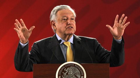  L�pez Obrador, durante su rueda de prensa matutina en Palacio Nacional en Ciudad de M�xico 