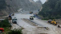 Obras de construcci�n de la autov�a A-57 a la altura de Pintos, en Pontevedra