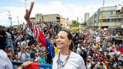 María Corina Machado, en un acto en Caracas en julio del 2024
