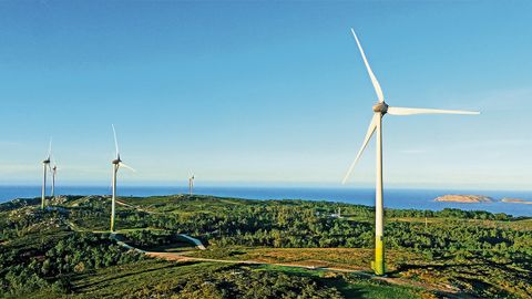 Aerogeneradores parque e�lico de Malpica