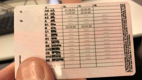 Reverso de un permiso de conducir