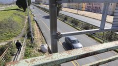 Vista del tramo en obras de la avenida das P�as, que cuenta actualmente con cuatro carriles.