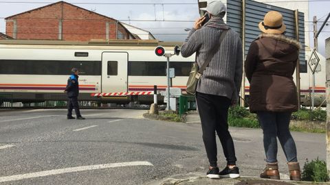 Un tren averiado por la rotura de un pant�grafo en la v�a Monforte-Le�n.