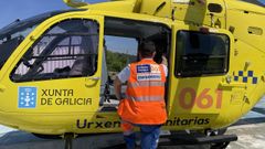 El 061 moviliz su helicptero con base en Ourense