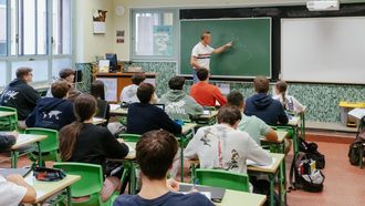 Clase de matemticas en un instituto de Ourense