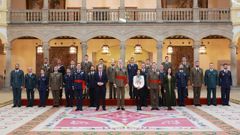 El pirag�ista y guardia civil arousano Diego Romero (primero por la izquierda de la imagen) participa en la audiencia de Su Majestad el Rey Felipe VI a un grupo de deportistas de alto nivel de las Fuerzas Armadas y la Guardia Civil en el Palacio del Pardo.