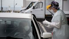 Imagen de archivo del covidauto instalado en el Chuac