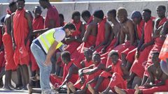 Inmigrantes llegados en patera a Canarias.