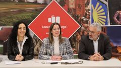 Lara M�ndez, acompa�ada de Ana Gonz�lez Abelleira y de Miguel Fern�ndez