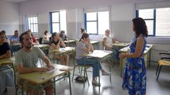 Opositores realizando los ex�menes de educaci�n en Lugo, durante la pasada convocatoria de las pruebas en junio del 2025.