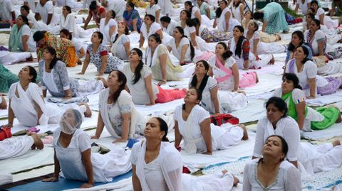 D�a Internacional del Yoya en Nueva Delhi.