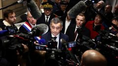 El ministro del Interior franc�s, G�rald Darmanin, tras la votaci�n del lunes en la Asamblea Nacional.