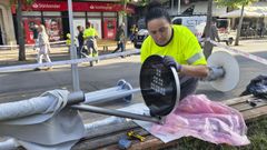 Las nuevas luminarias de la Praza do Hospital, en Pontevedra, incorporan tecnolog�a led