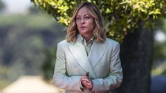 La primera ministra italiana, Giorgia Meloni, en Villa Doria Pamphilj en Roma el pasado martes.