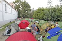 En el a�o 2012, en la imagen, los peregrinos ya ten�an problemas para pernoctar en Oroso. 