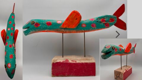 350�euros. M�nica Coto. Pez de la mar salada. Madera de deriva policromada.