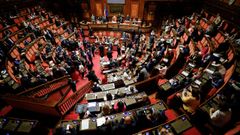 Vista del Senado de Italia durante la sesi�n de este jueves