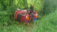 Imagen del accidente que tuvo lugar este jueves en Guitiriz