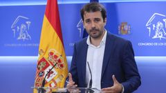 Javier Snchez en rueda de prensa tras la reunin de la Junta de Portavoces.