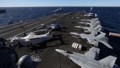 Vista general del portaaviones norteamericano USS Harry S. Truman en el Mar Adri�tico.