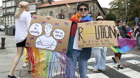 Decenas de personas se manifestaron en la capital gallega