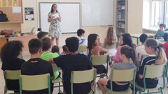 Charla sobre alimentaci�n saludable en el colegio de O Barqueiro, en Ma��n