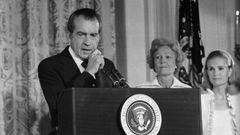 Nixon, anunciando su dimisin, el 8 de agosto de 1974