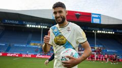 Zakaria Eddahchouri, tras el �hat trick� que anot� contra el Mirand�s