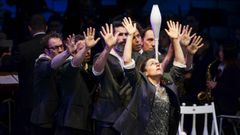 Espectculo de Pistacatro junto a la Banda La Lira de Ribadavia en el auditorio de Castrelo en la localidad ourensana