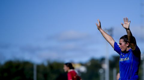 Marina Mart�n, durante el Real Oviedo-Tenerife B