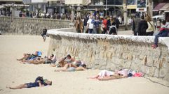 Playa y paseo de Silgar, Sanxenxo, este domingo