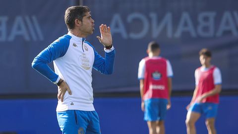 Antonio Hidalgo, durante un entrenamiento en la ciudad deportiva de Abegondo